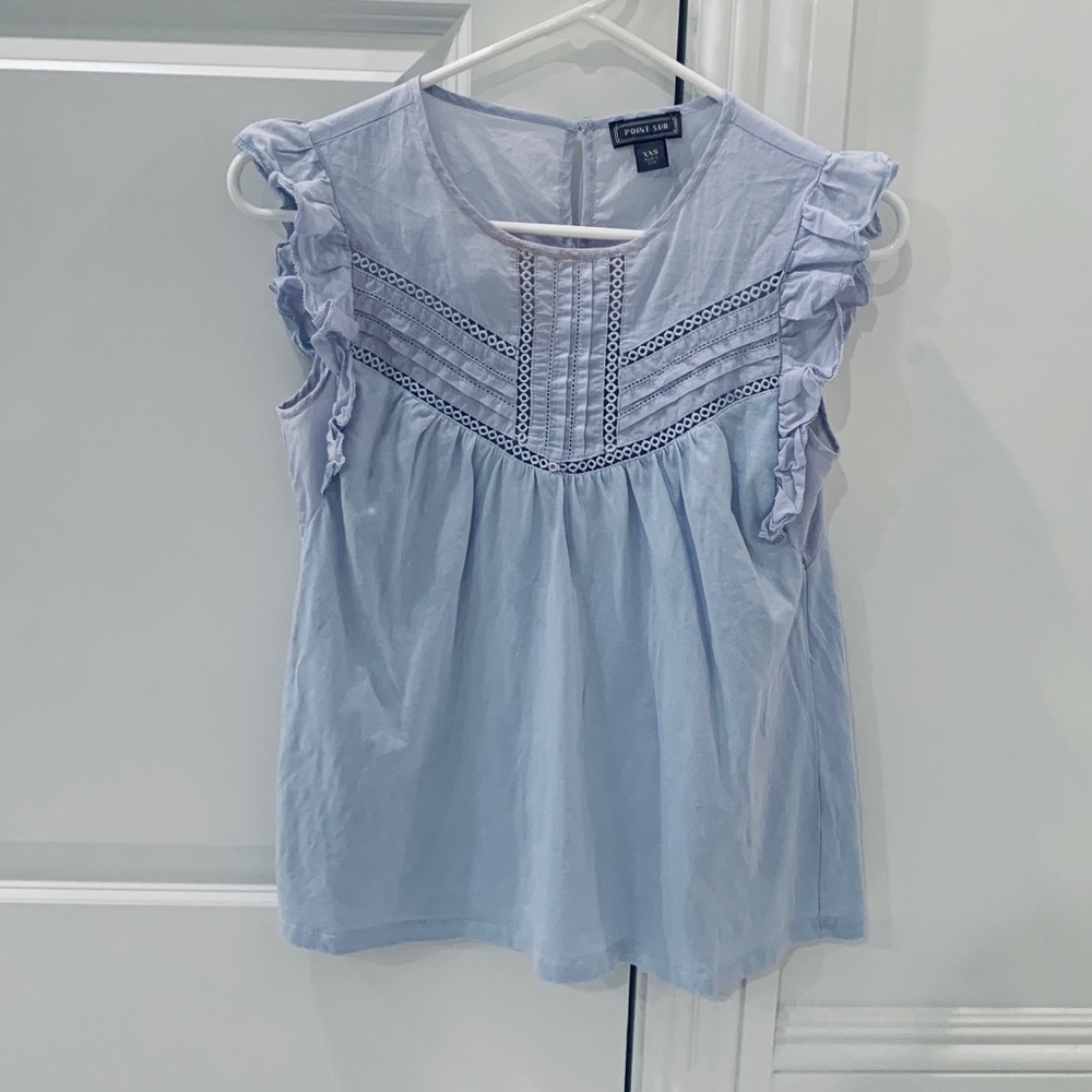 J.Crew Point Sur Eyelet Flutter Sleeve Top
